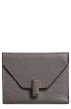 Women's Valextra Iside Leather Trifold Wallet - Grey