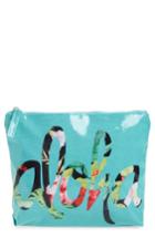 Ki-ele Aloha Hibiscus Print Pouch - Blue