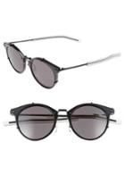 Men's Dior Homme 48mm Round Sunglasses - Shiny Matte Black