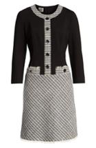 Women's Anne Klein A-line Knit & Tweed Dress