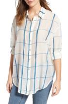Women's Eileen Fisher Check Organic Cotton & Silk Shirt