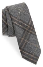 Men's The Tie Bar Sotto Plaid Wool Blend Tie, Size - Grey
