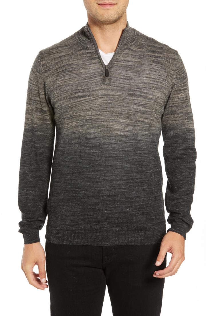 Men's Bugatchi Quarter Zip Pullover - Purple