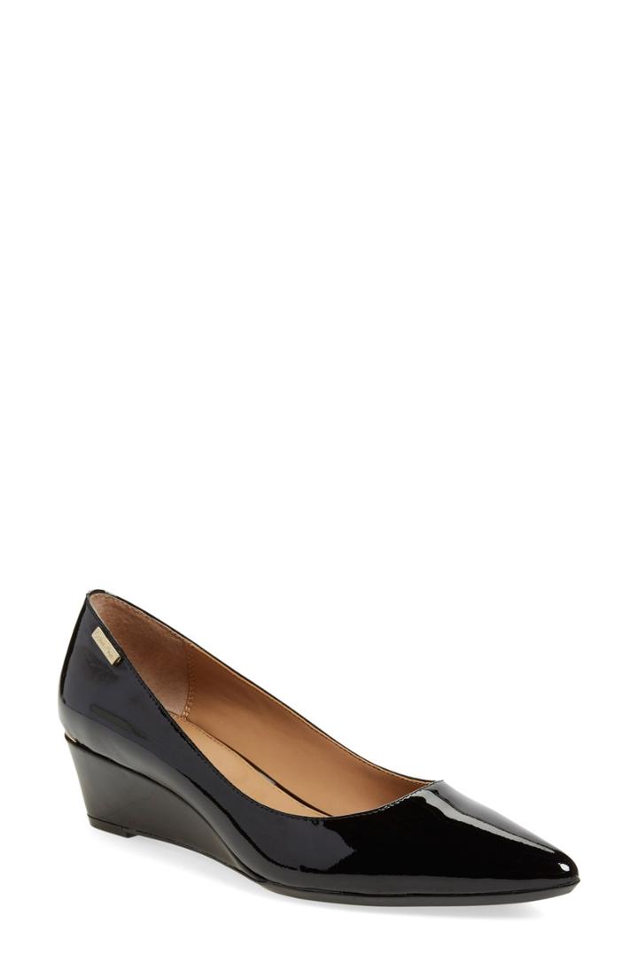 Women's Calvin Klein 'germina' Pointy Toe Wedge .5 M - Black