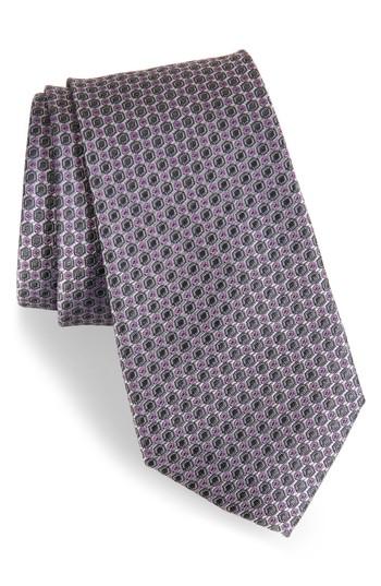 Men's Calibrate Optical Dot Silk Tie, Size - Black