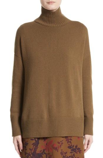 Women's Lafayette 148 New York Cashmere Oversize Turtleneck Sweater, Size /small - Brown