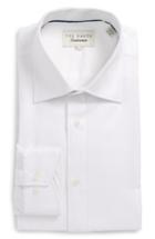 Men's Ted Baker London Endurance Trim Fit Herringbone Dress Shirt - 32/33 - White