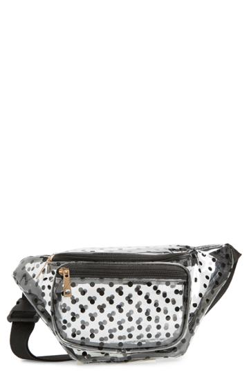 Jane & Berry Polka Dot Transparent Belt Bag - Black