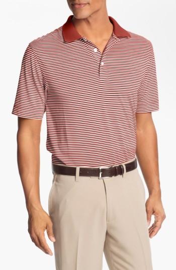 Men's Cutter & Buck 'trevor' Stripe Drytec Polo, Size - Red
