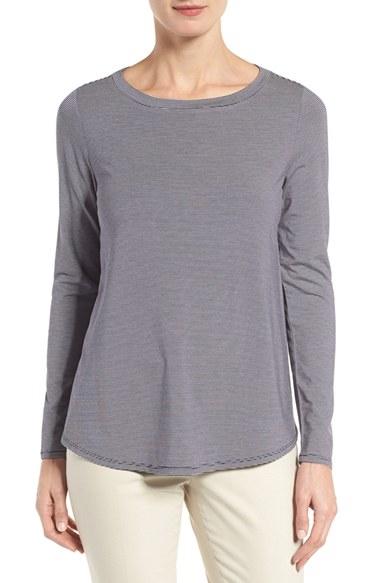 Women's Nordstrom Collection Stripe Jersey A-line Top