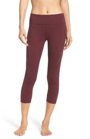 Women's Zella Power Splice Capris, Size - Burgundy