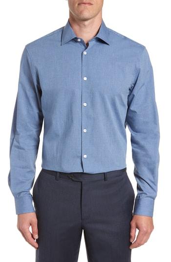 Men's John Varvatos Star Usa Regular Fit Solid Dress Shirt R - Blue