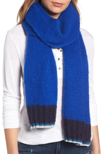 Women's Treasure & Bond Metallic Tipped Scarf, Size - Blue
