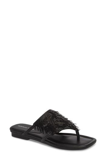 Women's Donald Pliner Kya Feather Sequin Sandal M - Black