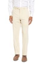Men's Jb Britches Flat Front Stripe Wool Blend Trousers R - Beige