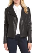 Women's Halogen Leather Jacket - Black
