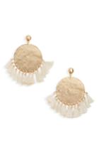 Women's Bp. Baby Tassel Pounded Disk Earrings