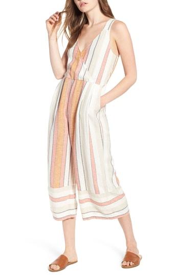 Women's Bp. Stripe Surplice Jumpsuit - Ivory