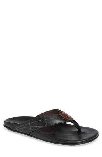 Men's Olukai Hokule A Kia Flip Flop M - Black