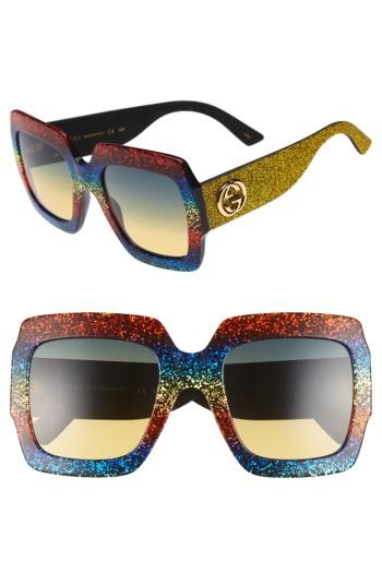 Women's Gucci 54mm Square Sunglasses - Multi/ Grey