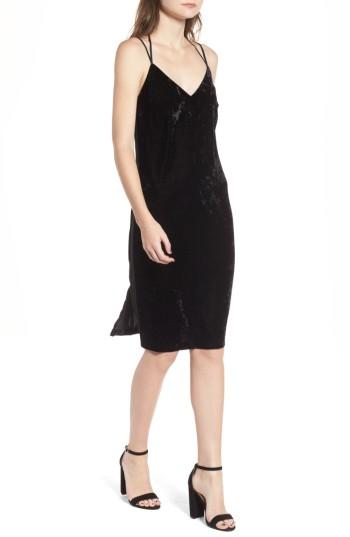 Women's Splendid Crushed Velvet Slipdress - Black
