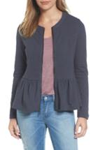 Petite Women's Caslon Knit Peplum Jacket P - Grey