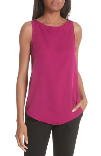 Women's Theory Modern Racerback Silk Tank, Size - Pink