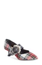 Women's Miu Miu Embellished Buckle Pointy Toe Pump .5us / 36.5eu - Red