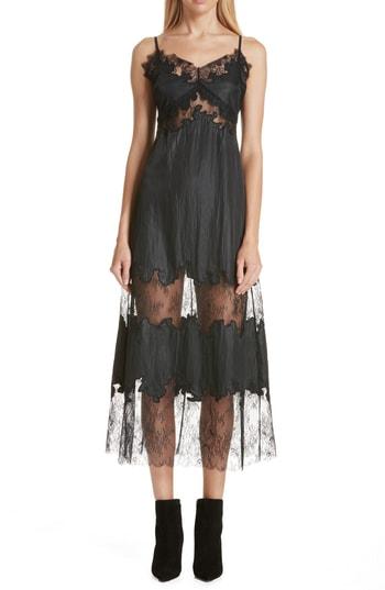 Women's Robert Rodriguez Lace Midi Slipdress - Black