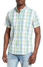Men's Rvca Plaid Short Sleeve Sport Shirt - Green