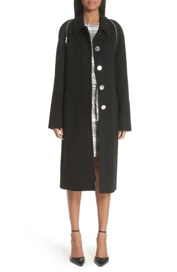 Women's Alexander Wang Zip Detail Wool Coat - Black