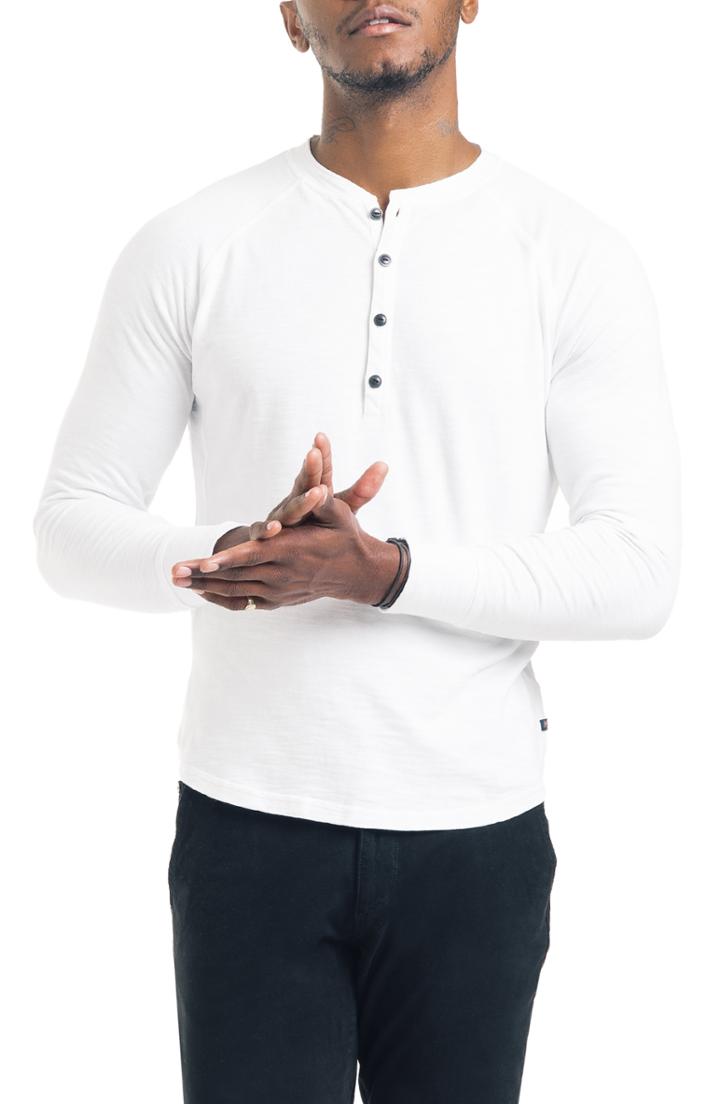 Men's Good Man Brand Slim Fit Henley - White