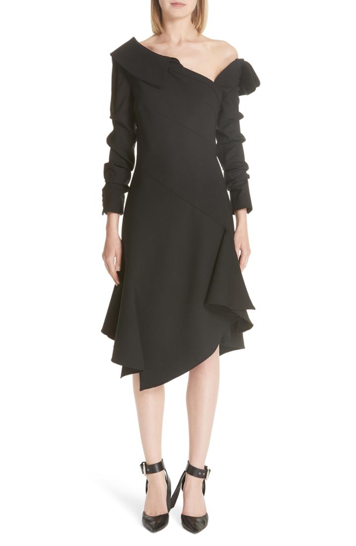 Women's Monse One Shoulder Asymmetrical Stretch Wool Dress