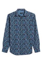 Men's Bugatchi Classic Fit Basket Weave Print Sport Shirt