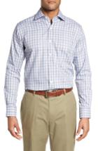Men's Peter Millar Crown Ease Tango Pinwheel Fit Sport Shirt, Size Small - Blue