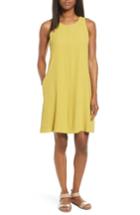 Women's Eileen Fisher Silk A-line Dress, Size - Green
