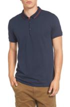 Men's Boss Orange Pejo Button Down Polo - Blue