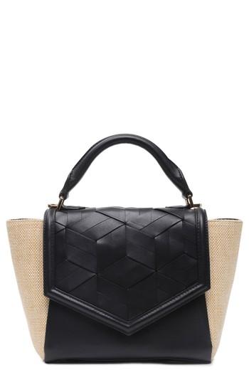 Welden Small Saunter Leather Top Handle Satchel - Black