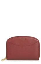 Women's Skagen Zip Leather Coin Wallet - Red