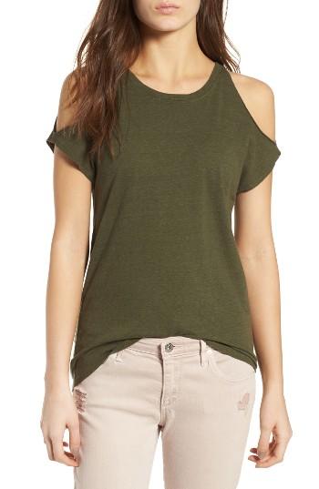 Women's Pam & Gela Cold Shoulder Tee, Size - Green