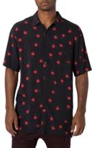 Men's Zanerobe Dark Tropic Elongated Rayon Shirt - Black