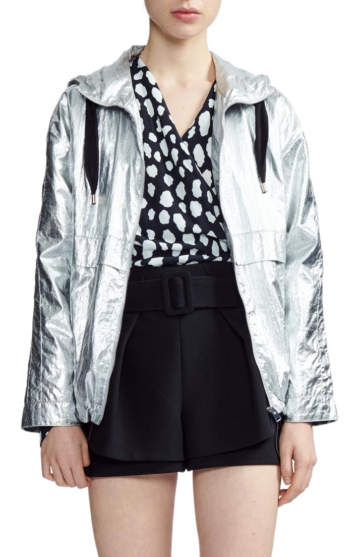 Women's Maje Boomer Waterproof Metallic Jacket Us / 36 Fr - Metallic