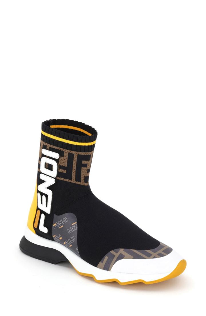 Women's Fendi X Fila Mania Logo Sock High Top Sneaker .5us / 35eu - Black