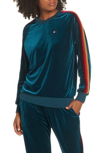 Women's Aviator Nation Velvet Crewneck Sweatshirt - Green