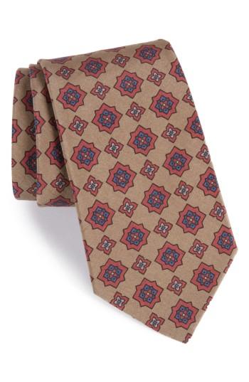 Men's Michael Bastian Medallion Silk Tie, Size - Beige
