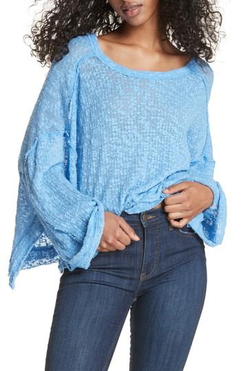 Women's Free People Island Girl Hacci Tee - Blue