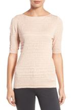 Women's Emerson Rose Silk & Cotton Smocked Stripe Sweater - Pink