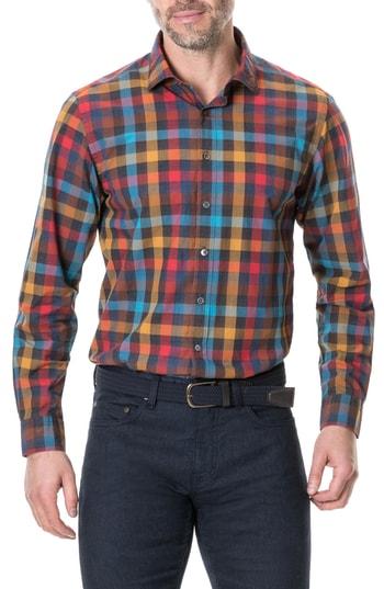 Men's Rodd & Gunn Ridgelands Regular Fit Check Sport Shirt - Coral