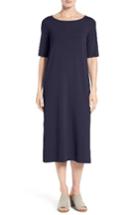Petite Women's Eileen Fisher Jersey Midi Dress, Size P - Blue