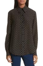 Women's Joseph Garcon-laura Dotted Silk Shirt Us / 34 Fr - Blue